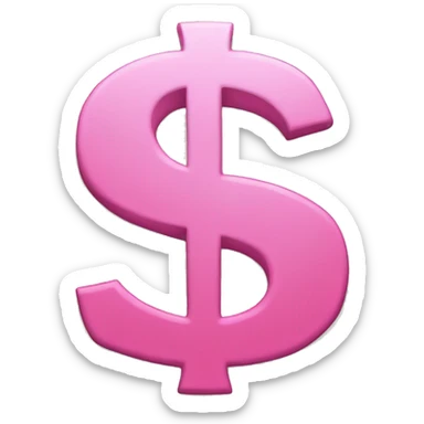 Pink dollar sign  sticker