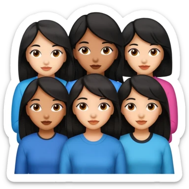 Katseye music group 6 members all girl 2 brown girl 1 korean 1 latina 1 girl with black hair sticker