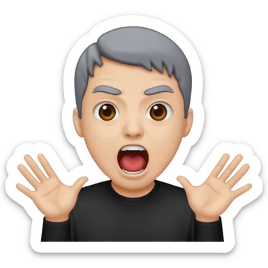 A papet scriming as AI sticker