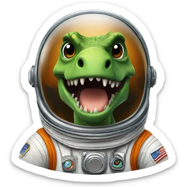 Dinosaur astronaut sticker