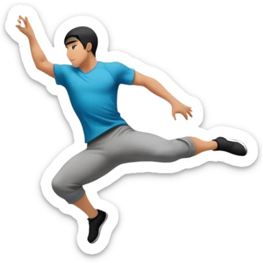 A person performing a parkour move, leaping between buildings or scaling a wall with agility and precision. The scene captures dynamic motion, showcasing strength, flexibility, and the thrill of urban acrobatics against an urban cityscape backdrop. sticker