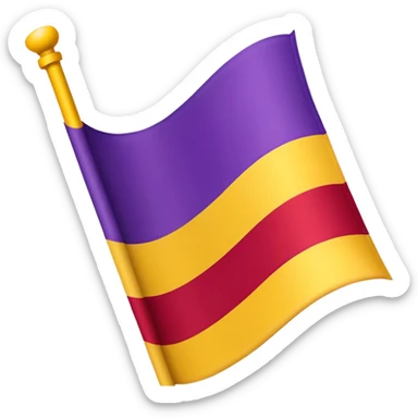 flag with three horizontal stripes: red at the top, yellow in the middle, and purple at the bottom sticker