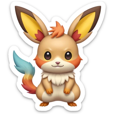 Victini-Pichu-Minccino-Fakémon-hybrid-creature (full body)  sticker