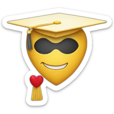 Heart wearing a mortarboard on the top left sticker