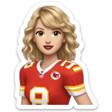 taylor swift wearing 87 chiefs jersey sticker
