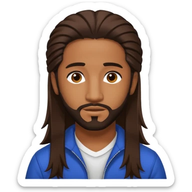 Omarion with long dark brown hair sticker