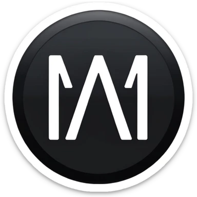 Black Circle with MB written on it sticker