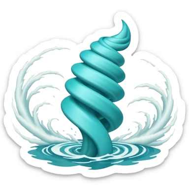 Swirling tornado coming out of the water mark the colur teal with arms and legs coming out the side sticker