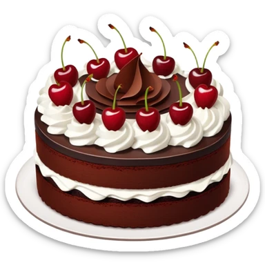 Black Forest Gateau with a slice cut out sticker