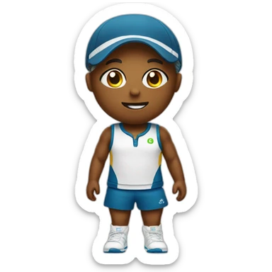 Poop emoji in tennis uniform sticker