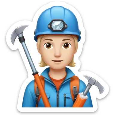 lead climber with ice axe sticker