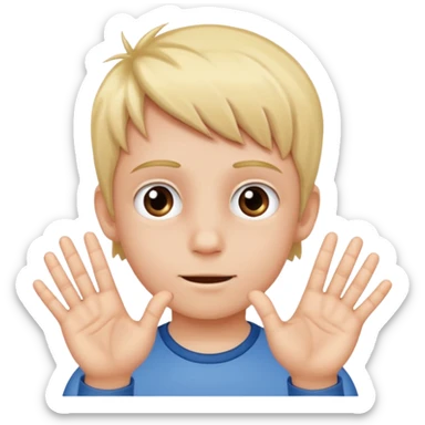 A kid with a little Mark above his head saying six seven with hands with six seven sticker
