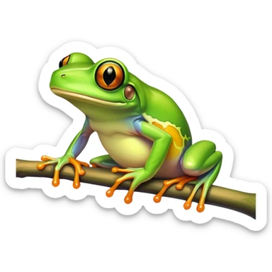 cute green tree frog sticker