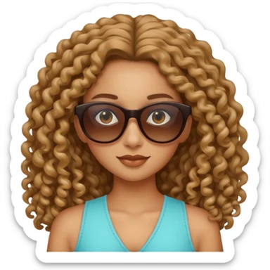 Biker Gang with Sunglasses,girl, long curly hair, sunglasses sticker