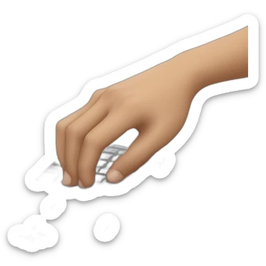 a hand holding a smartphone and typing into the smartphone keyboard sticker