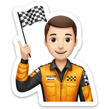 SONO UN DIRETTORE DI GARA AUTO E SBANDIERO CON LA BANDIERA A SCACCHI PUOI GENERARE MENTRE SBANDIERO AUTO   E LE AUTO? sticker