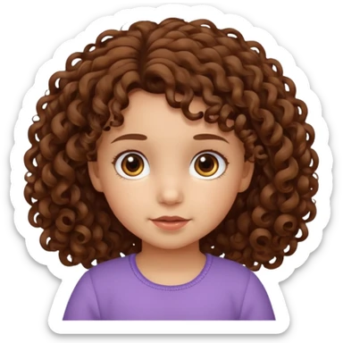 3yr old girl curly brown hair brown eyes sticker
