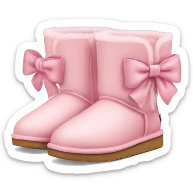 Pastel pink ugg shoes with bows  sticker
