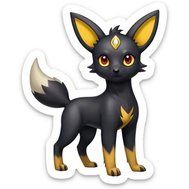 Shiny Cool Edgy Cute Umbreon-Houndour-Zorua-hybrid-fusion full body sticker
