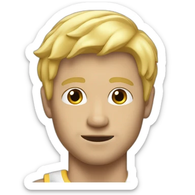 the man is blond and athletic sticker