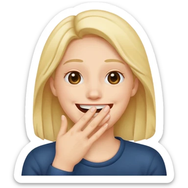 joy emoji laughing covering mouth  sticker