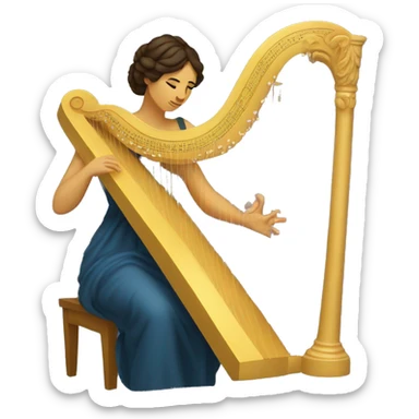 Sappho playing the harp sticker