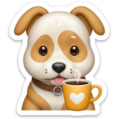 Perro blanco con manchas grandes cafés claro  sticker