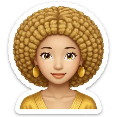 une image d'une fille métisse afro japonaise très belle de 20 ans réaliste sticker