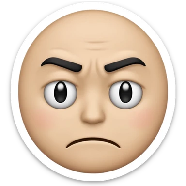 emoji face w a sad frown with a eyebrow mad frown  sticker