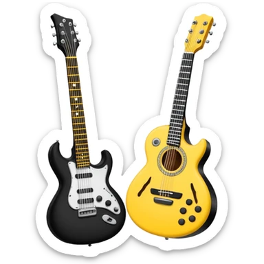 Bana elektronik gitar emojisi yap ama bir tane yüz emojisinin elinde olsun elektronik gitar siyah olsun  sticker