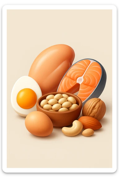 Proteine alimentari su sfondo isolato fammi un icona in 3d sticker