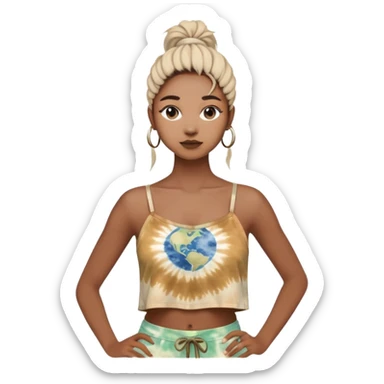 Tight Moonlit weaves clothing crop top strappy in the front tie dye earth tones sticker