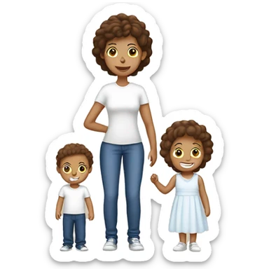 Family of 3 - white mum - brown mum - baby boy sticker