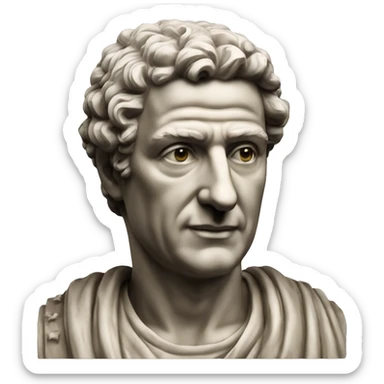 estatua de Marco Aurelio emperador estoico, lagrimas de alegria sticker
