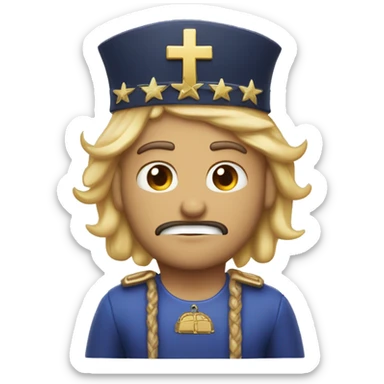 Cruz com cobrana frente e coroa e asas encima  sticker