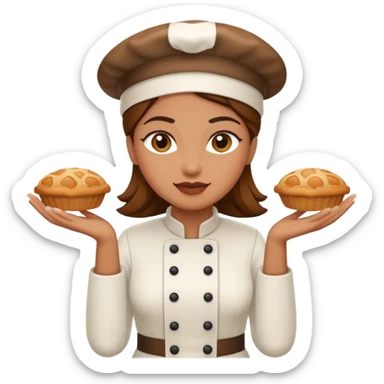 baker woman medium skin tone sticker