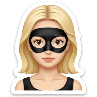 young woman with black facial treatment mask, skincare style. sticker