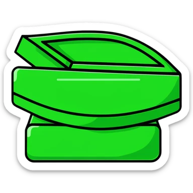 Maya cultural object with minimalist design, clean lines, white with green and black accents sticker