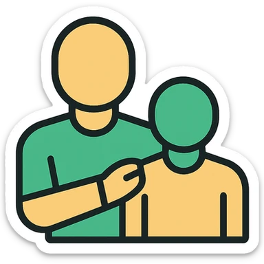 mentorship icon, professional style, green gold and white color scheme, bold and clear, suitable for digital use sticker