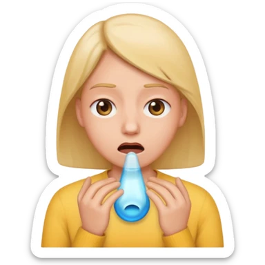 You make a emoji of a person sarcastically holding their breath because they like maybe with rolling eyes also because our daughter sent us a message saying she was gonna call us when she was free which she never does sticker