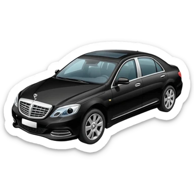 Crée-moi une voiture noire, berline, très classe La voiture  en long 2025classe S que d’un côté sticker
