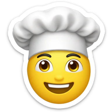 Gorro blanco de chef con cubiertos  sticker