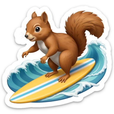 Squirrel riding a surfboard sticker