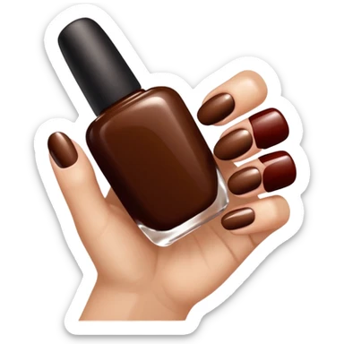 💅🏼 comme cet émoji, mais les ongles et le vernis en marron sticker