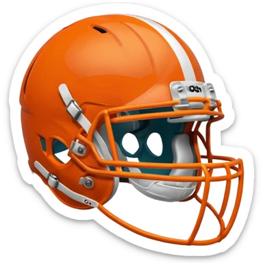 College football player helmet in  orange color  sticker