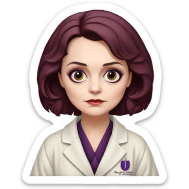 Psychiatrist dr julia hoffman from dark shadows, helena bonham carter, in psychiatrist robe sticker