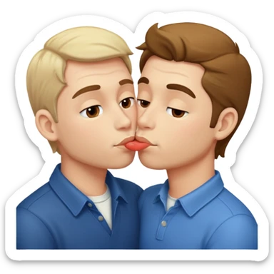 two men kissing sticker