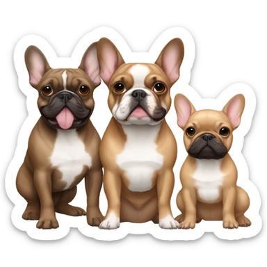 Pair of French bulldogs Brown & tan with fawn French bulldog friends sticker