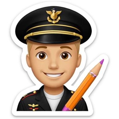 Unites States Marine eating Crayons sticker