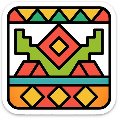 icon of Saudi culture with bold geometric patterns inspired by traditional Saudi art, modern color outline style sticker